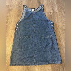 Vintage Denim & Co Jeanswear Denim Knee Length Front Pockets Dress Size Large